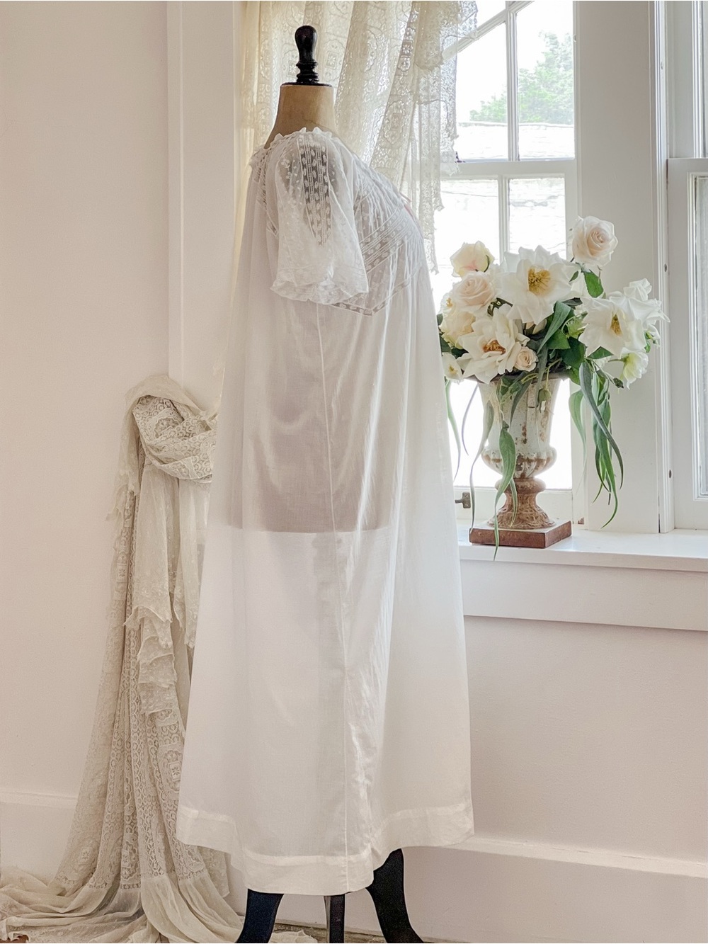 Edwardian Maternity Nightgown Nursing Nightgown Size L/XL - Picture 8 of 15